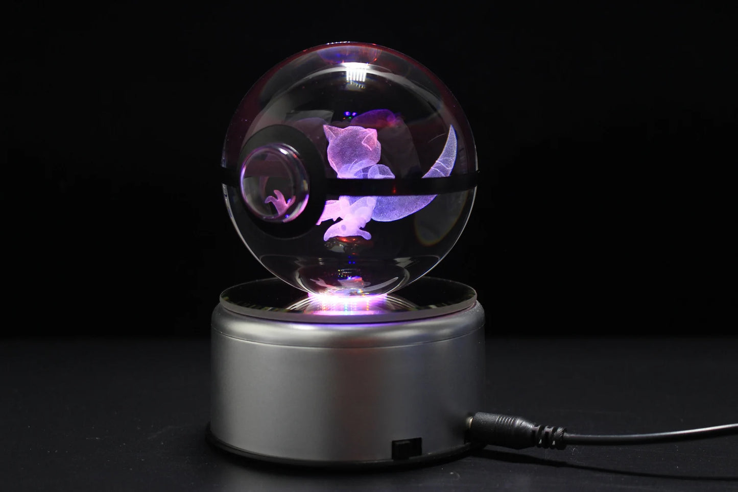 Abra Large Crystal Pokeball 3D Laser Engraving
