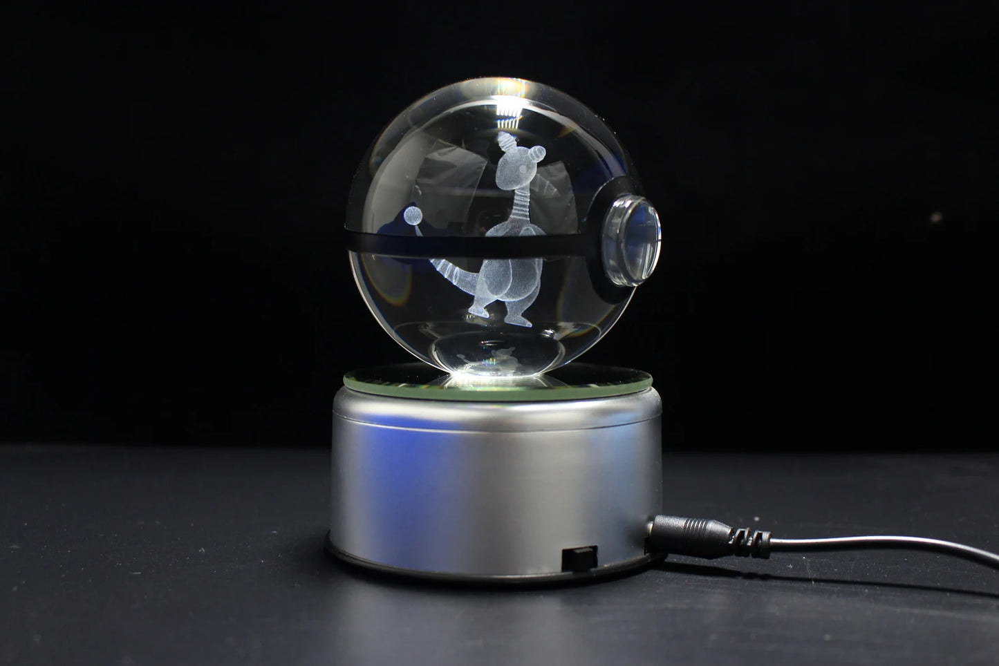 Ampharos Large Crystal Pokeball 3D Laser Engraving