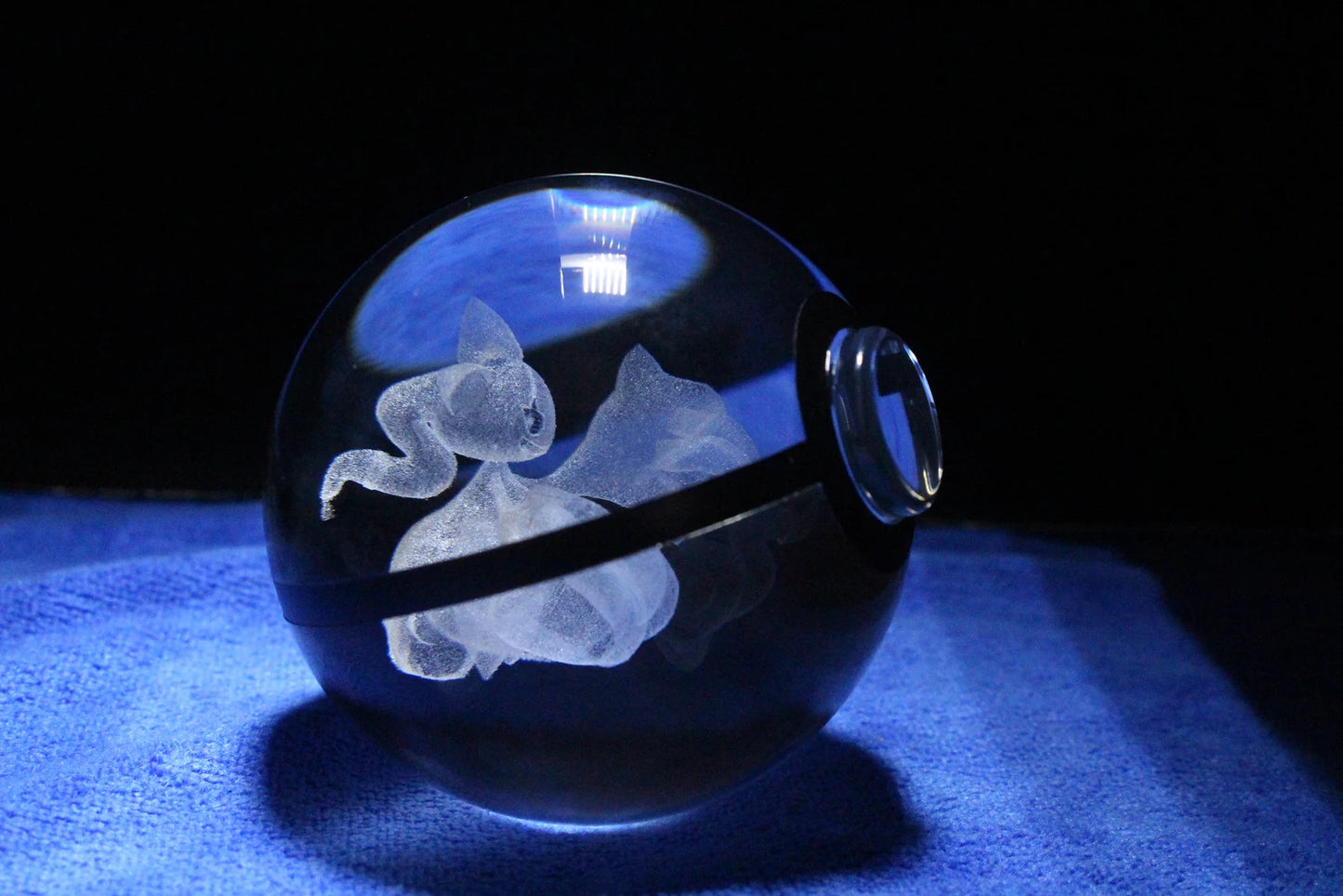 Banette Large Crystal Pokeball 3D Laser Engraving