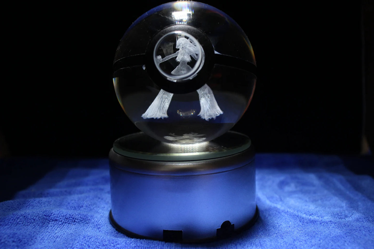 Blaziken Large Crystal Pokeball 3D Laser Engraving