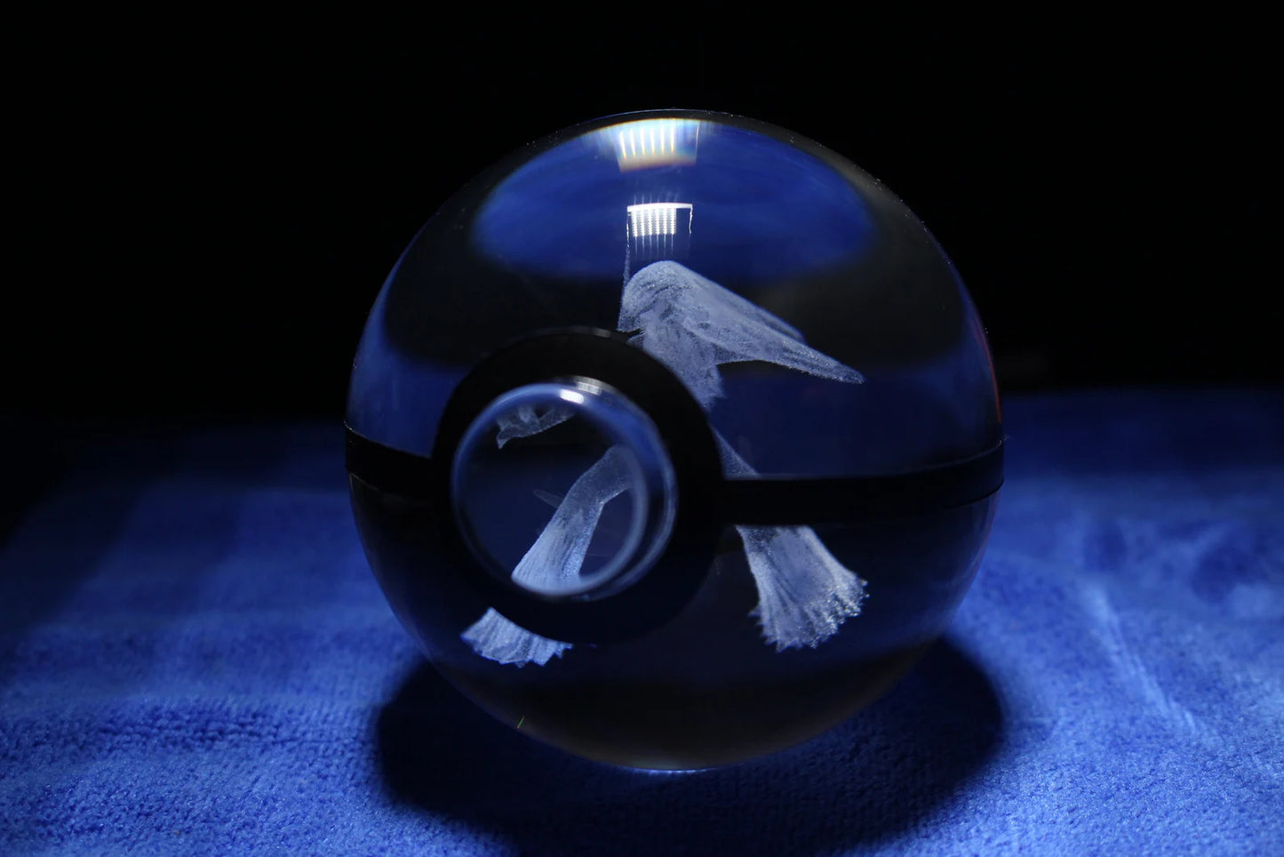 Blaziken Large Crystal Pokeball 3D Laser Engraving