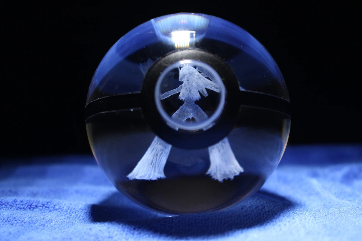 Blaziken Large Crystal Pokeball 3D Laser Engraving