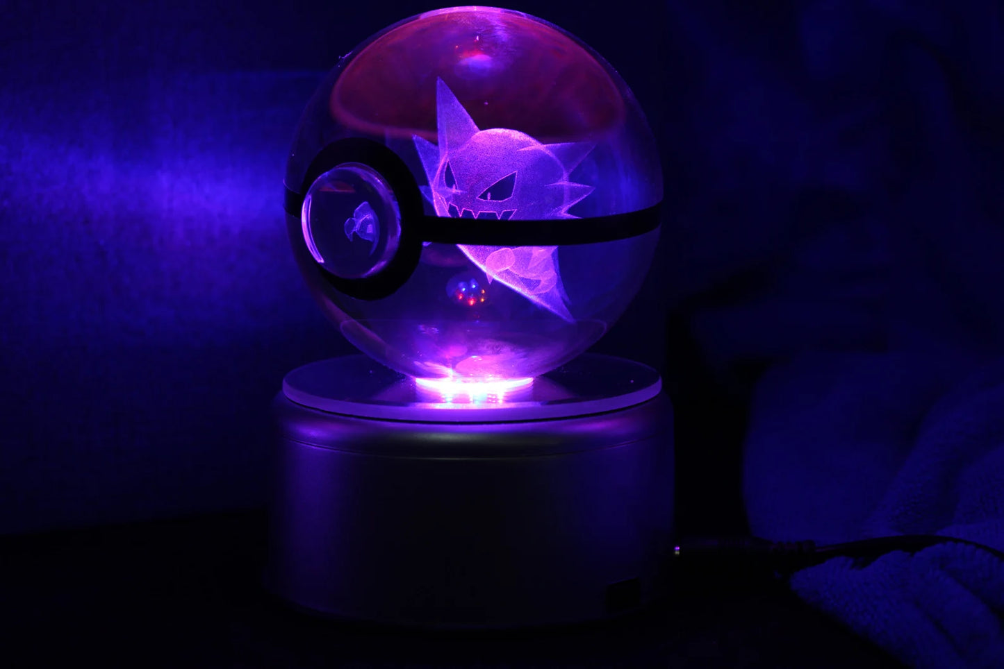 Haunter Large Crystal Pokeball 3D Laser Engraving