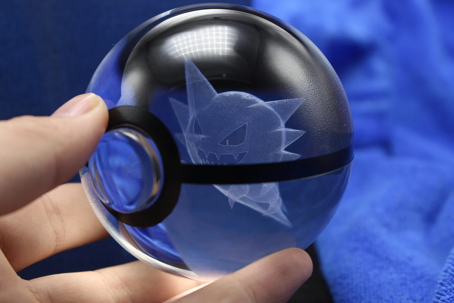 Haunter Large Crystal Pokeball 3D Laser Engraving