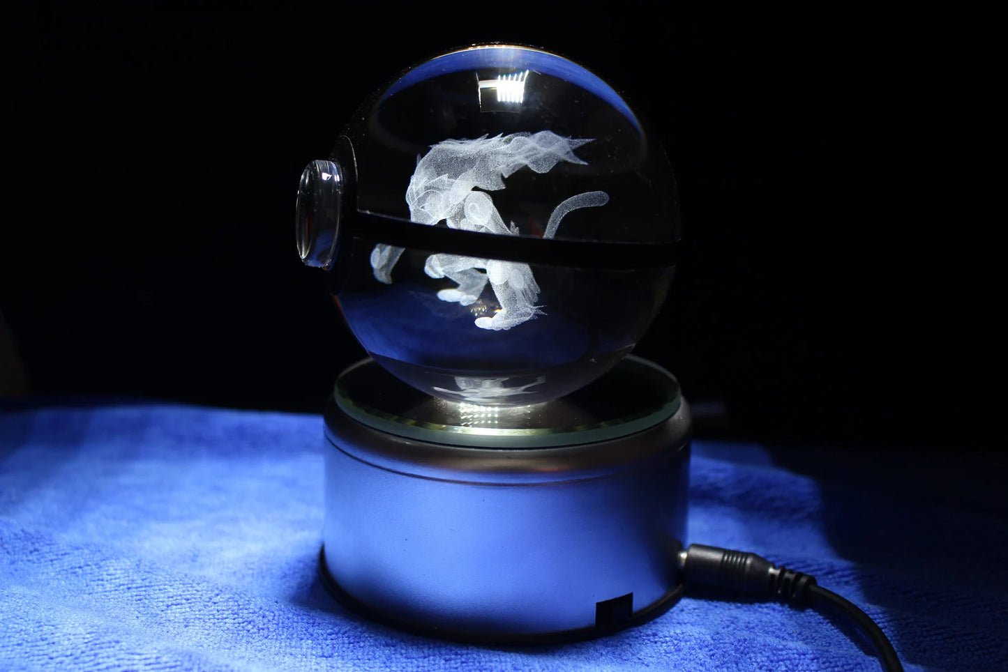 Infernape Large Crystal Pokeball 3D Laser Engraving