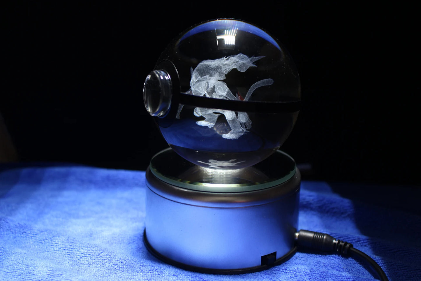 Infernape Large Crystal Pokeball 3D Laser Engraving