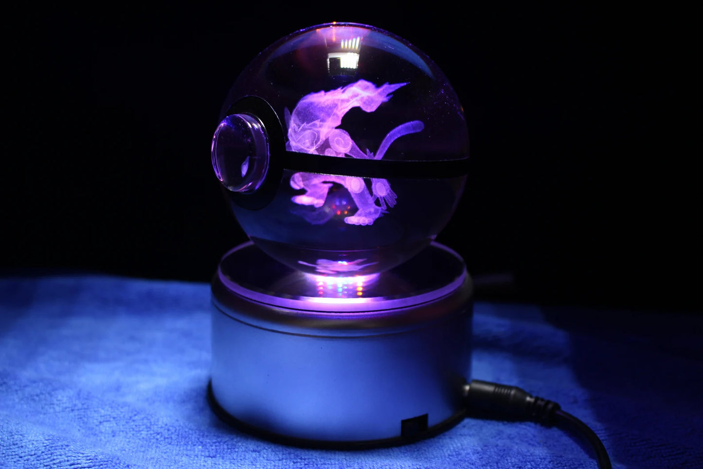 Infernape Large Crystal Pokeball 3D Laser Engraving