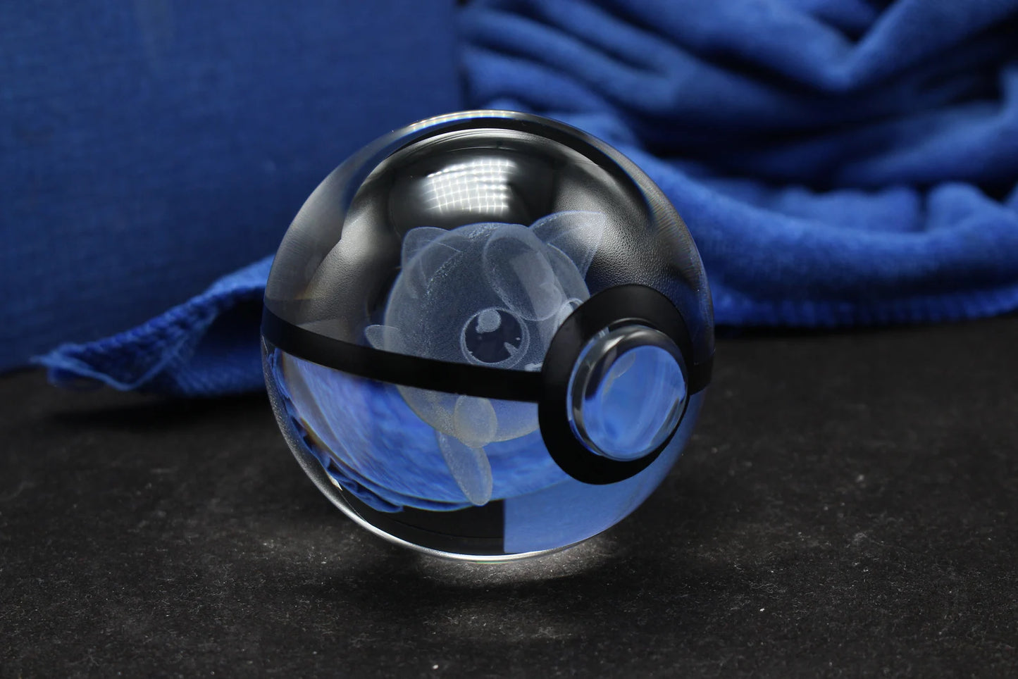 Jigglypuff Large Crystal Pokeball 3D Laser Engraving