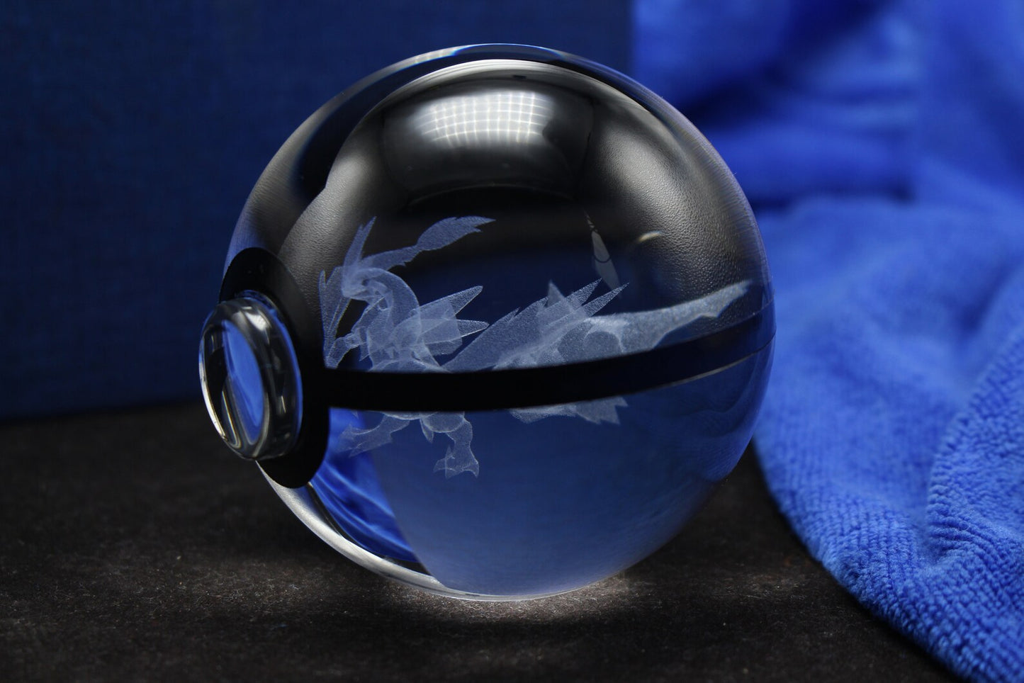 Kyurem Large Crystal Pokeball 3D Laser Engraving