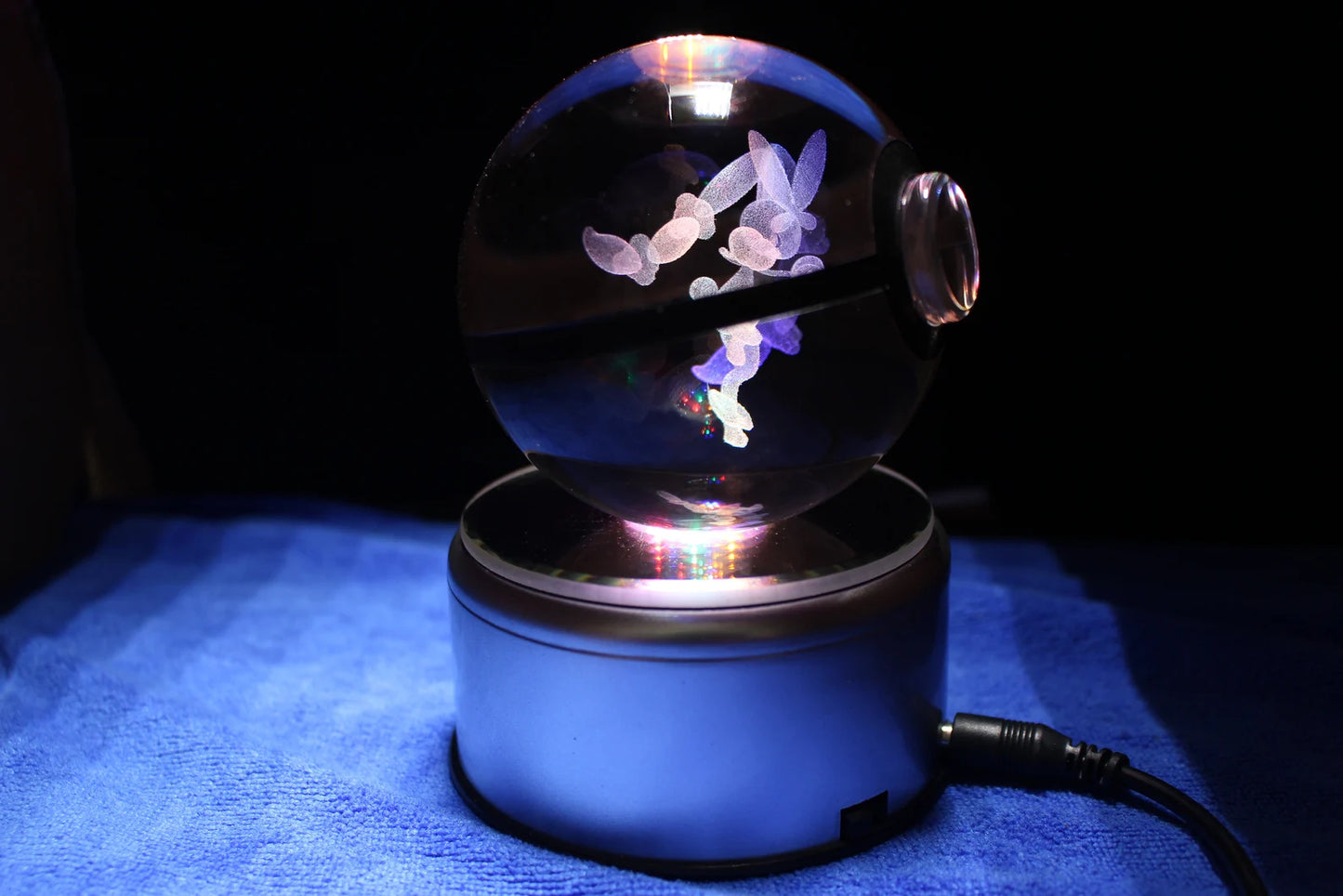 Lopunny Large Crystal Pokeball 3D Laser Engraving