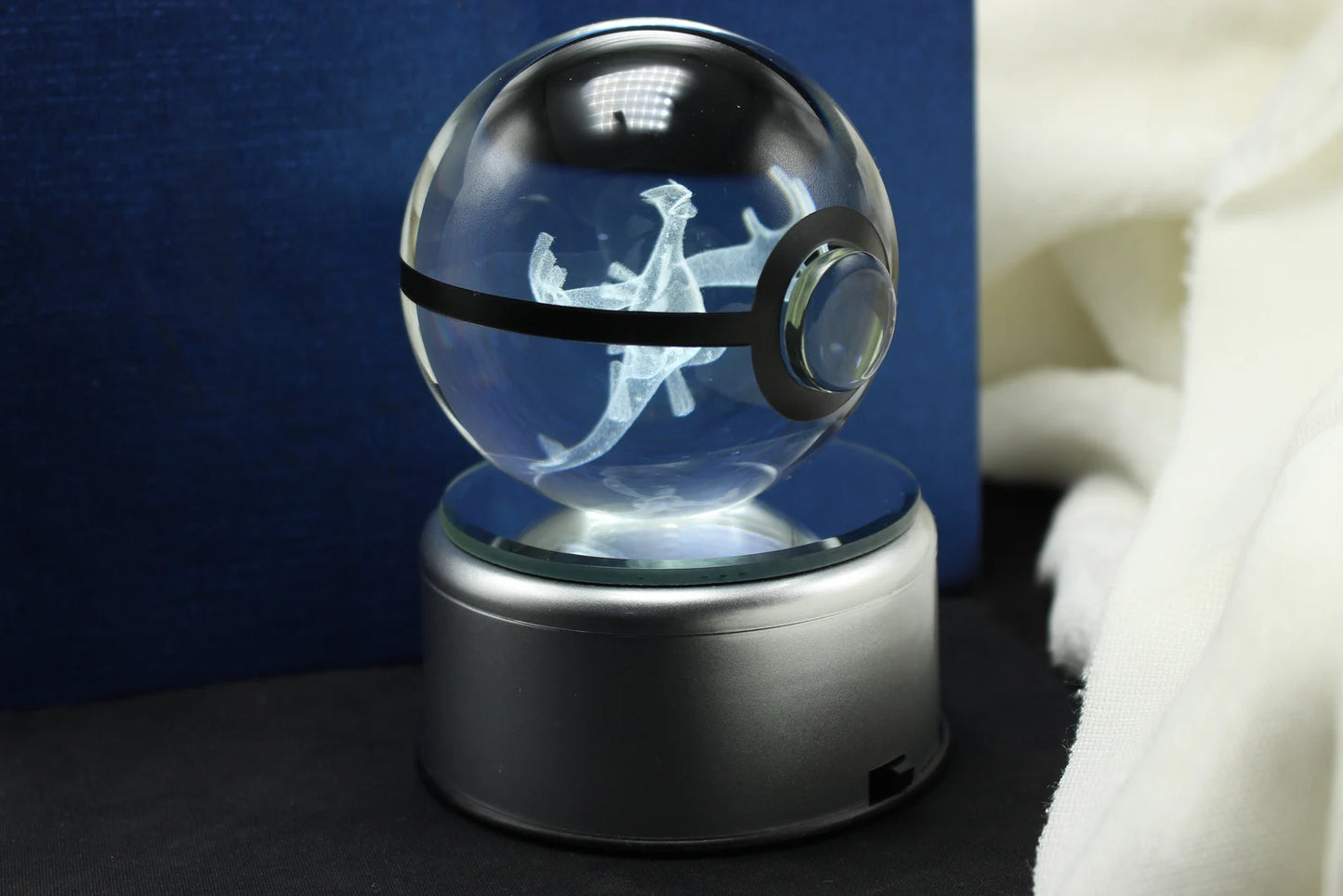 Lugia Large Crystal Pokeball 3D Laser Engraving
