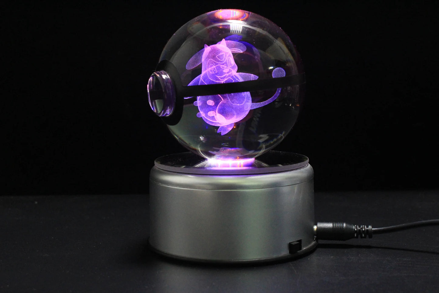 Miltank Large Crystal Pokeball 3D Laser Engraving