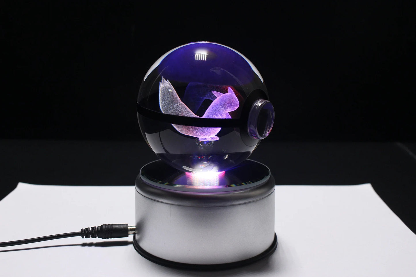 Furret Large Crystal Pokeball 3D Laser Engraving