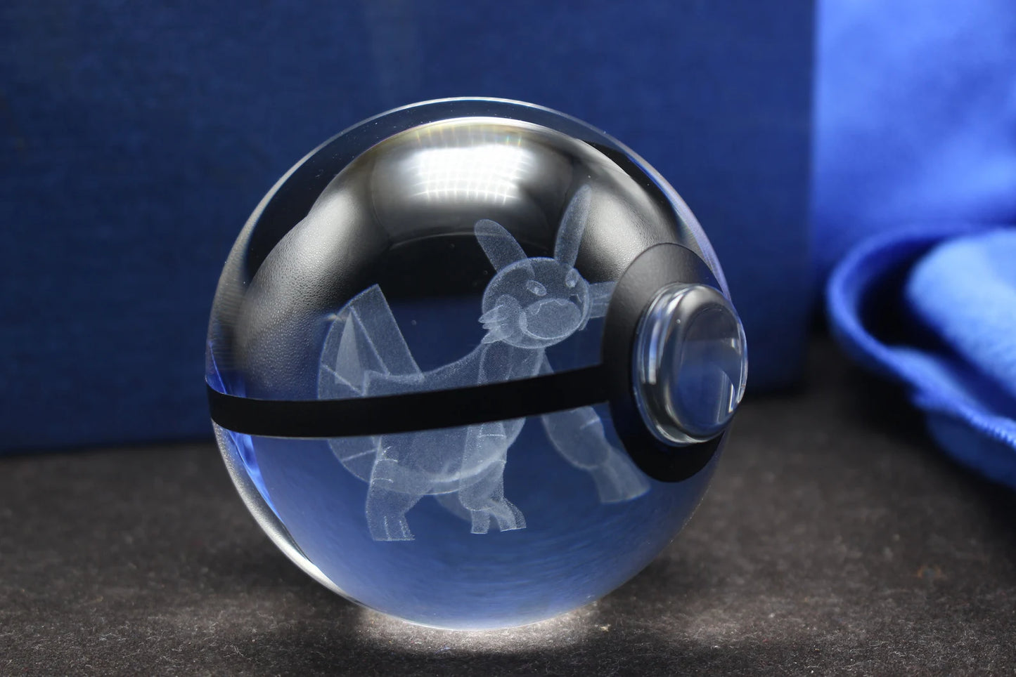 Swampert Large Crystal Pokeball 3D Laser Engraving
