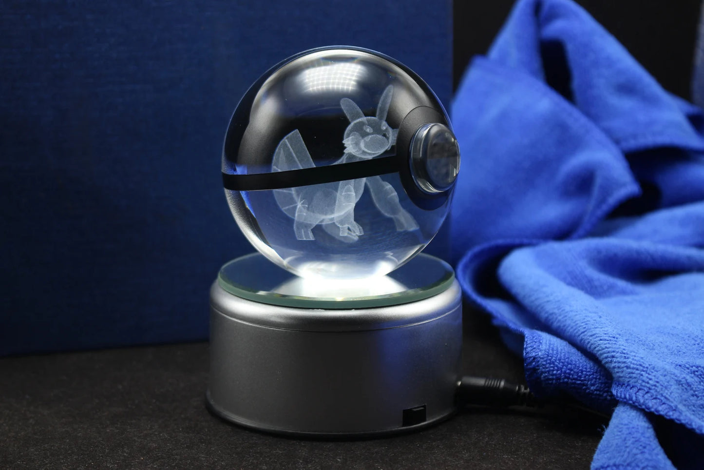 Swampert Large Crystal Pokeball 3D Laser Engraving