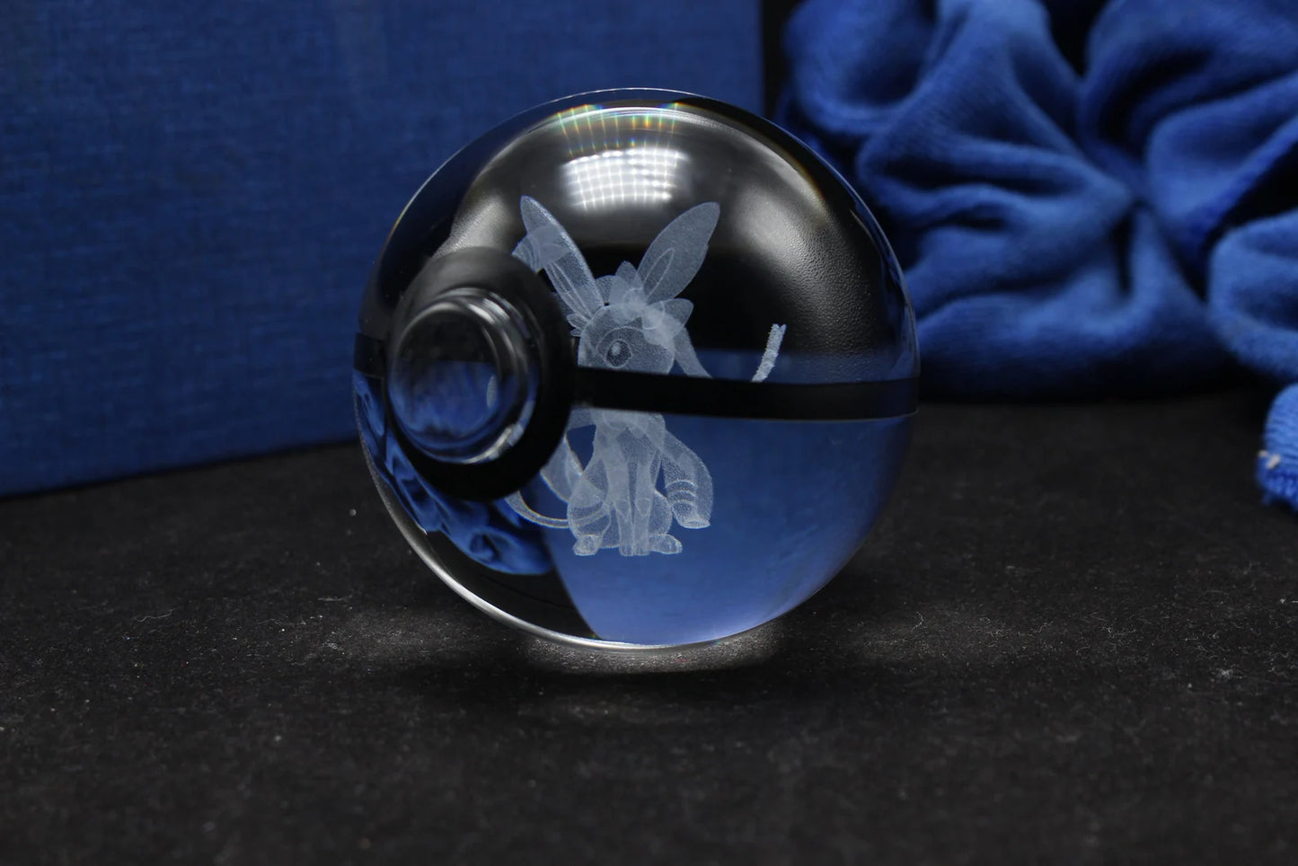 Sylveon Large Crystal Pokeball 3D Laser Engraving