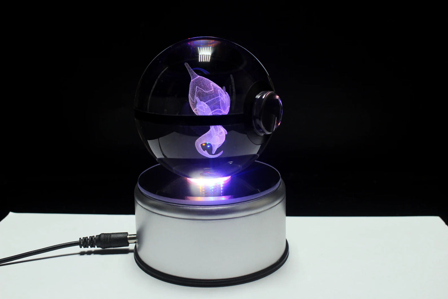 Poipole Large Crystal Pokeball 3D Laser Engraving