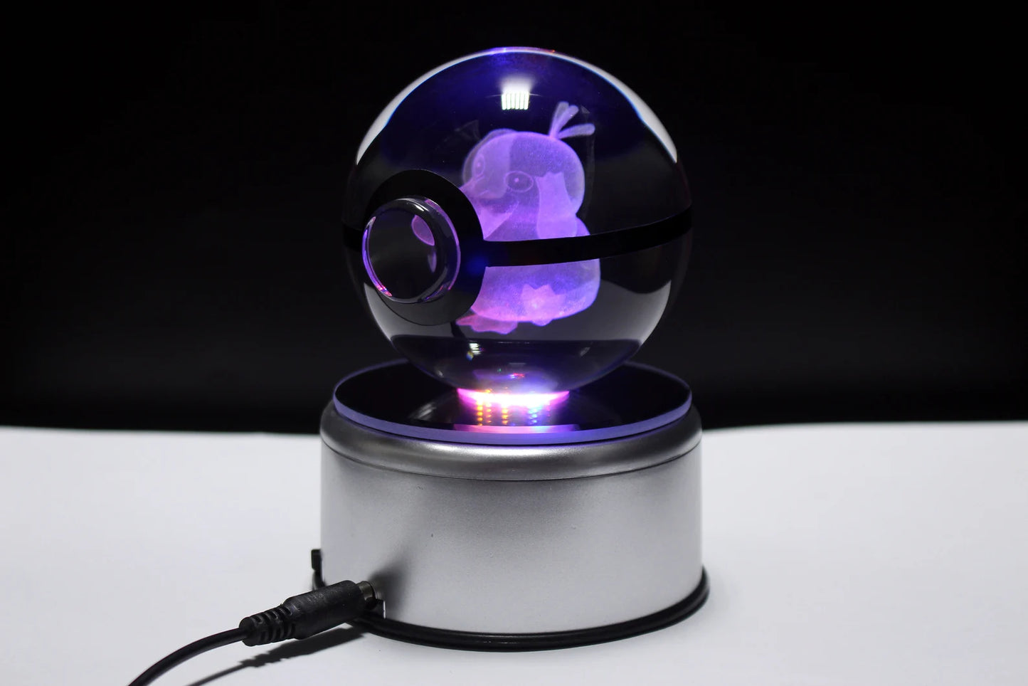Psyduck Large Crystal Pokeball 3D Laser Engraving