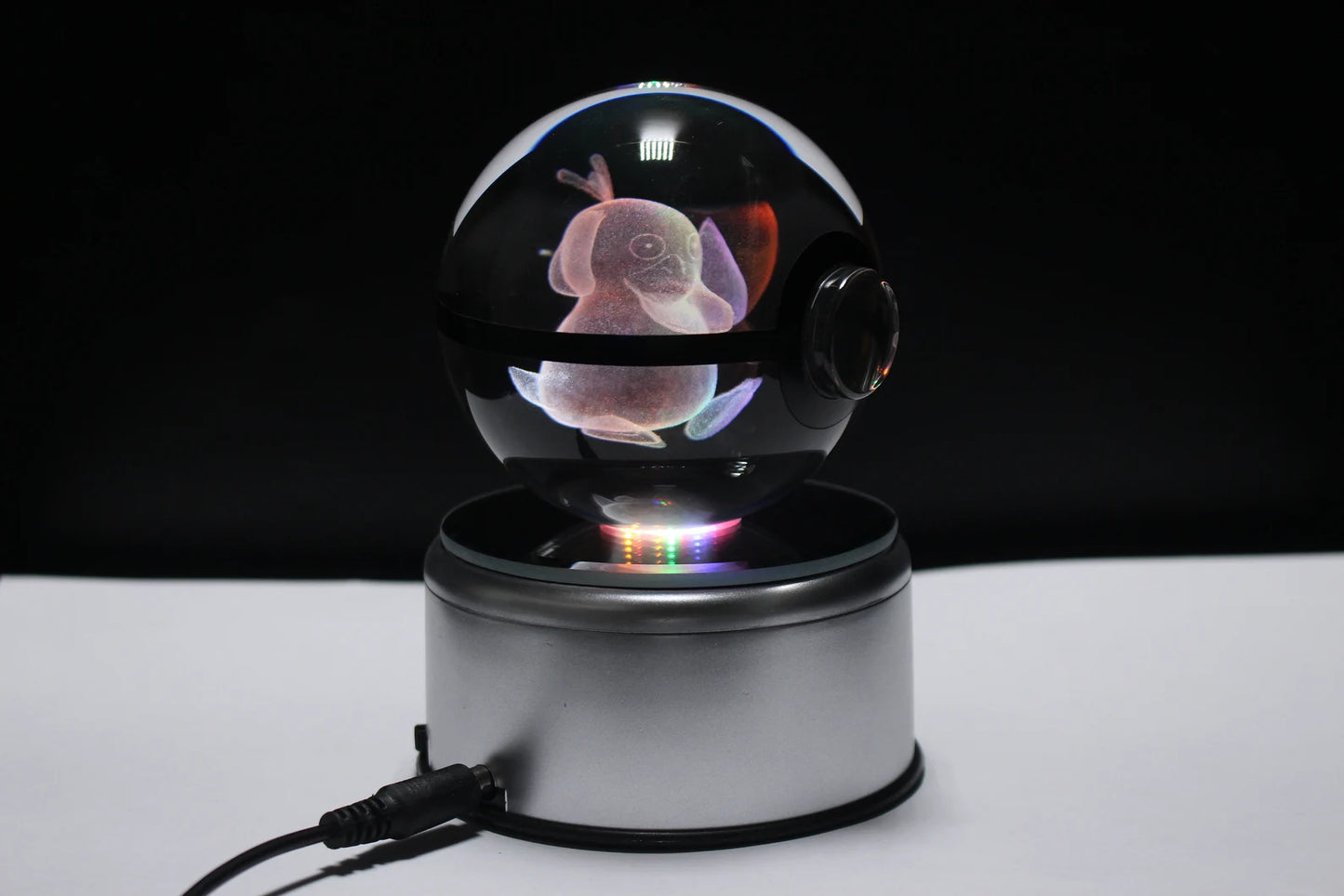Psyduck Large Crystal Pokeball 3D Laser Engraving