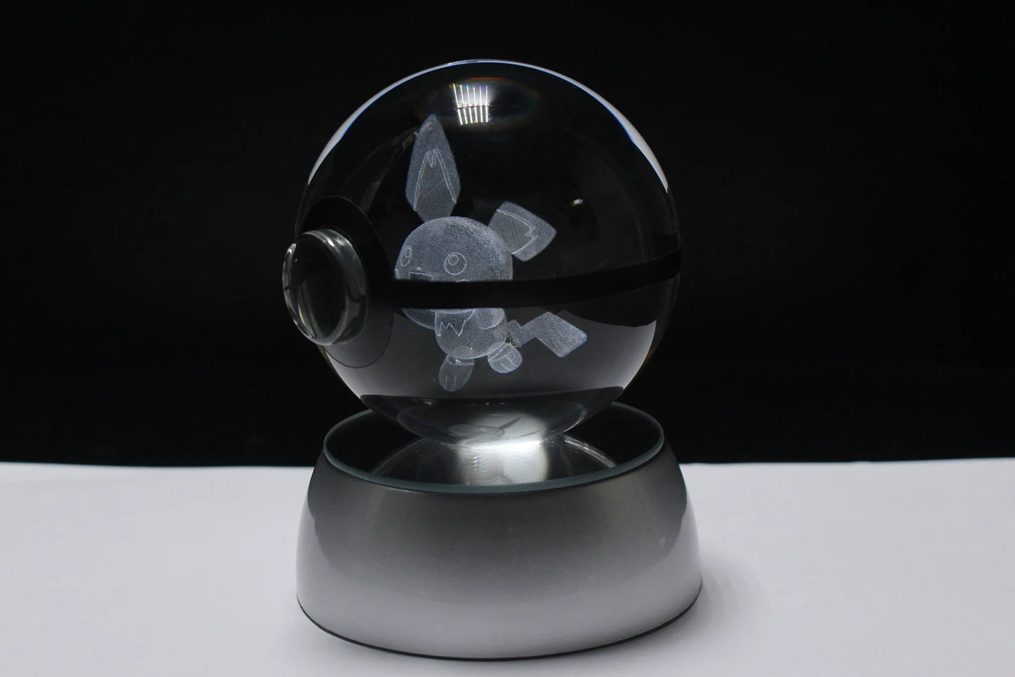Pichu Large Crystal Pokeball 3D Laser Engraving