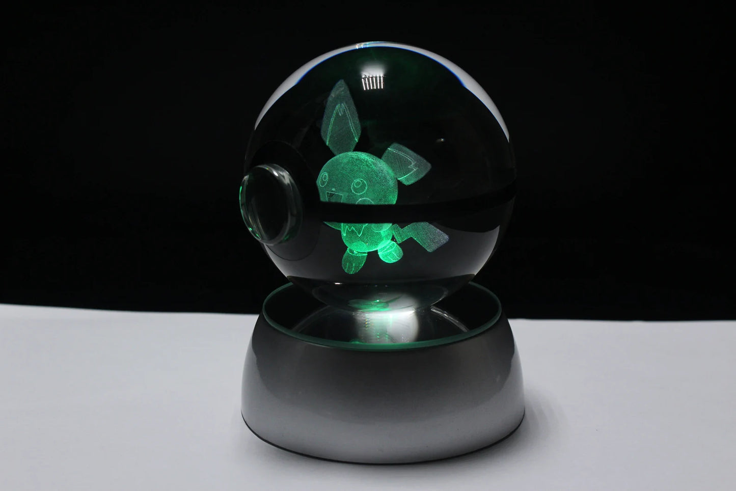 Pichu Large Crystal Pokeball 3D Laser Engraving
