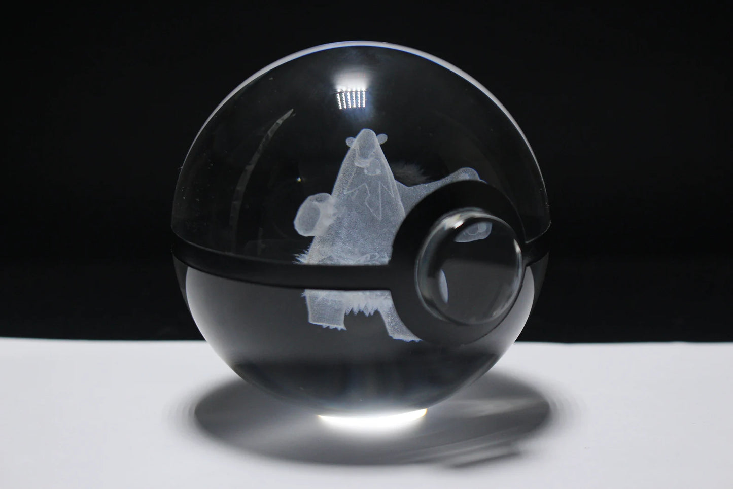 Beartic Large Crystal Pokeball 3D Laser Engraving