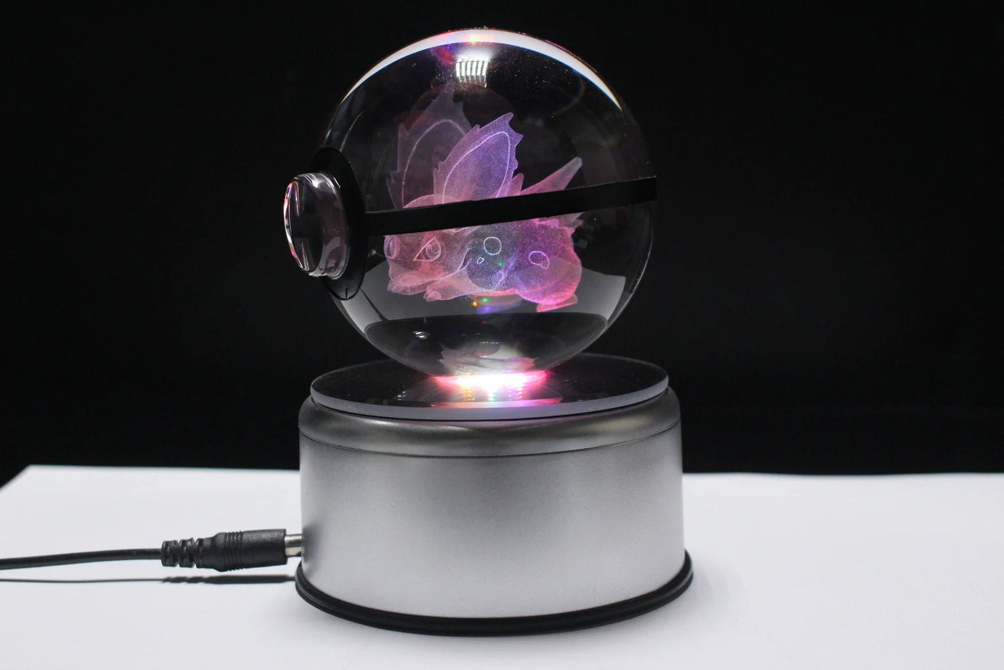 Nidoran Male ♂ Large Crystal Pokeball 3D Laser Engraving