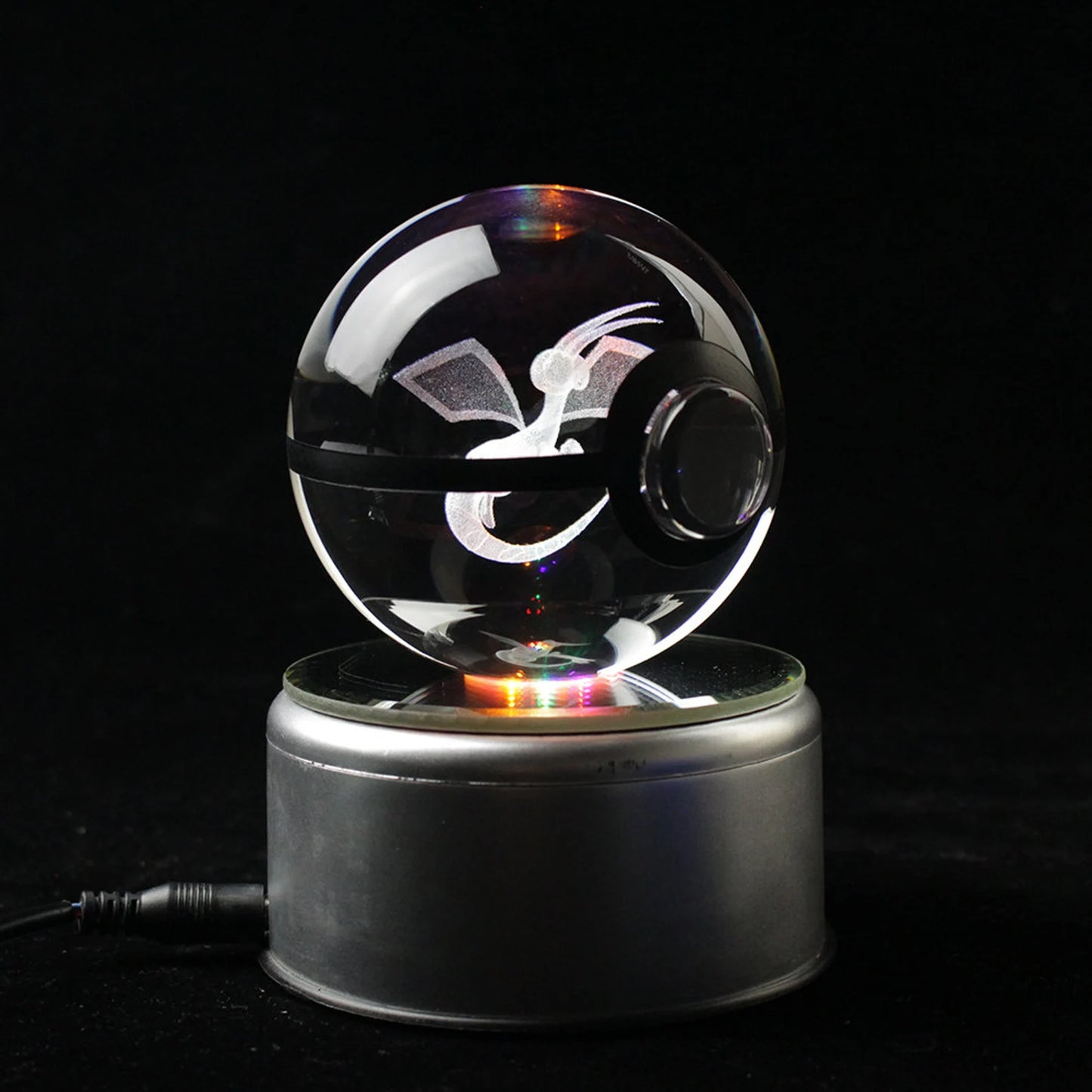 Flygon Large Crystal Pokeball 3D Laser Engraving