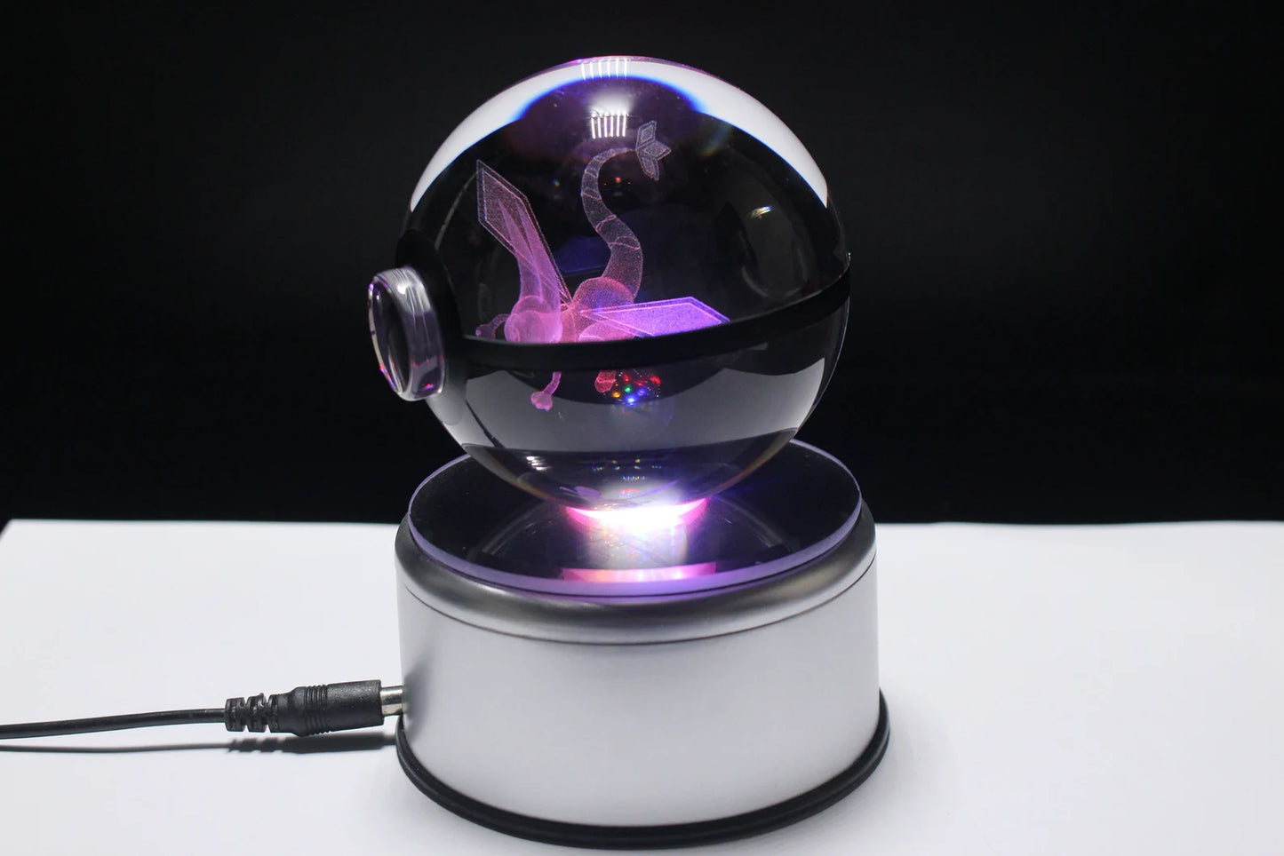 Flygon Large Crystal Pokeball 3D Laser Engraving