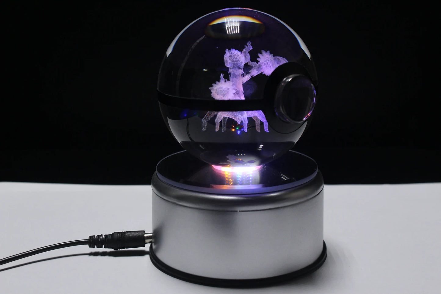Trevenant Large Crystal Pokeball 3D Laser Engraving