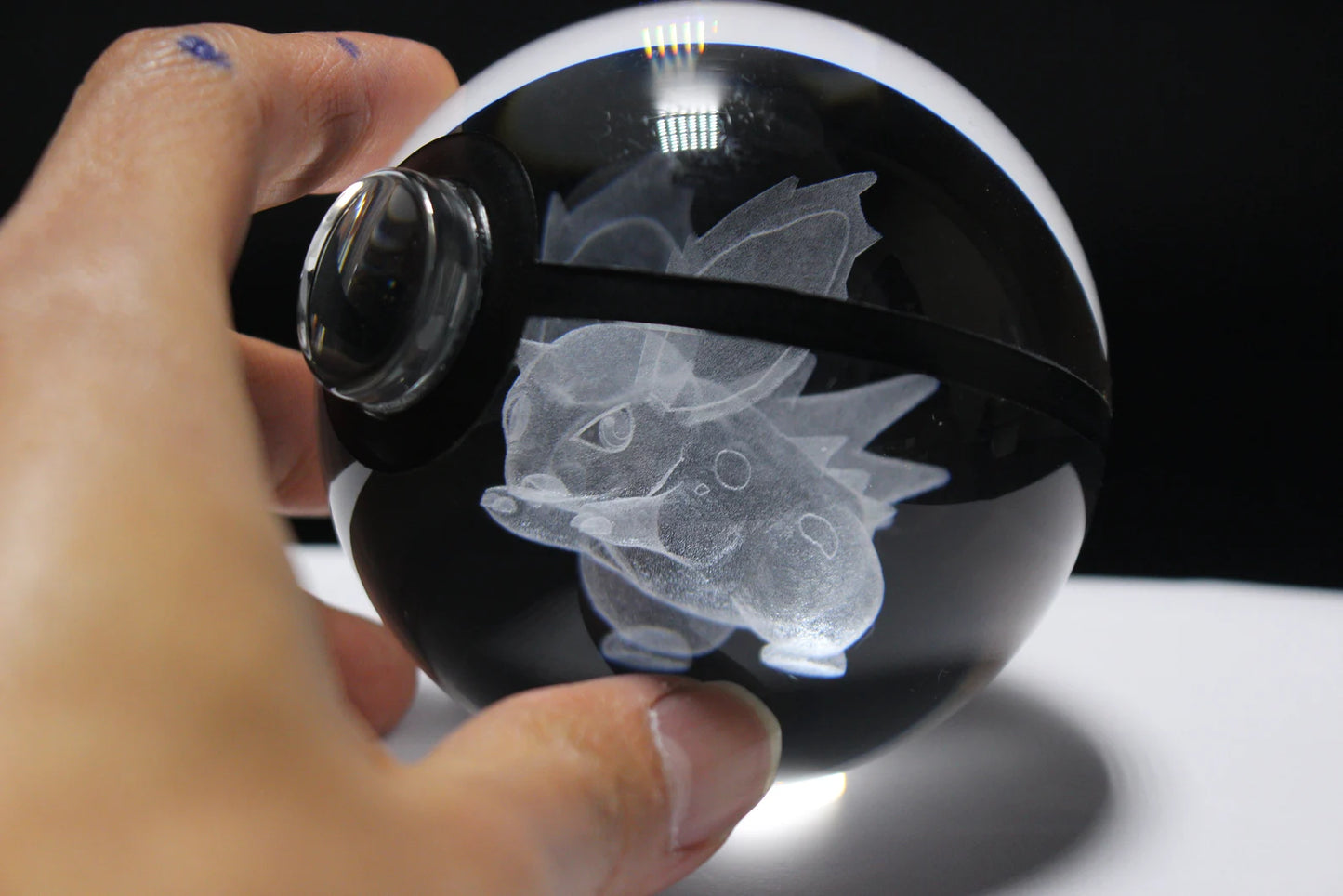 Nidoran Male ♂ Large Crystal Pokeball 3D Laser Engraving