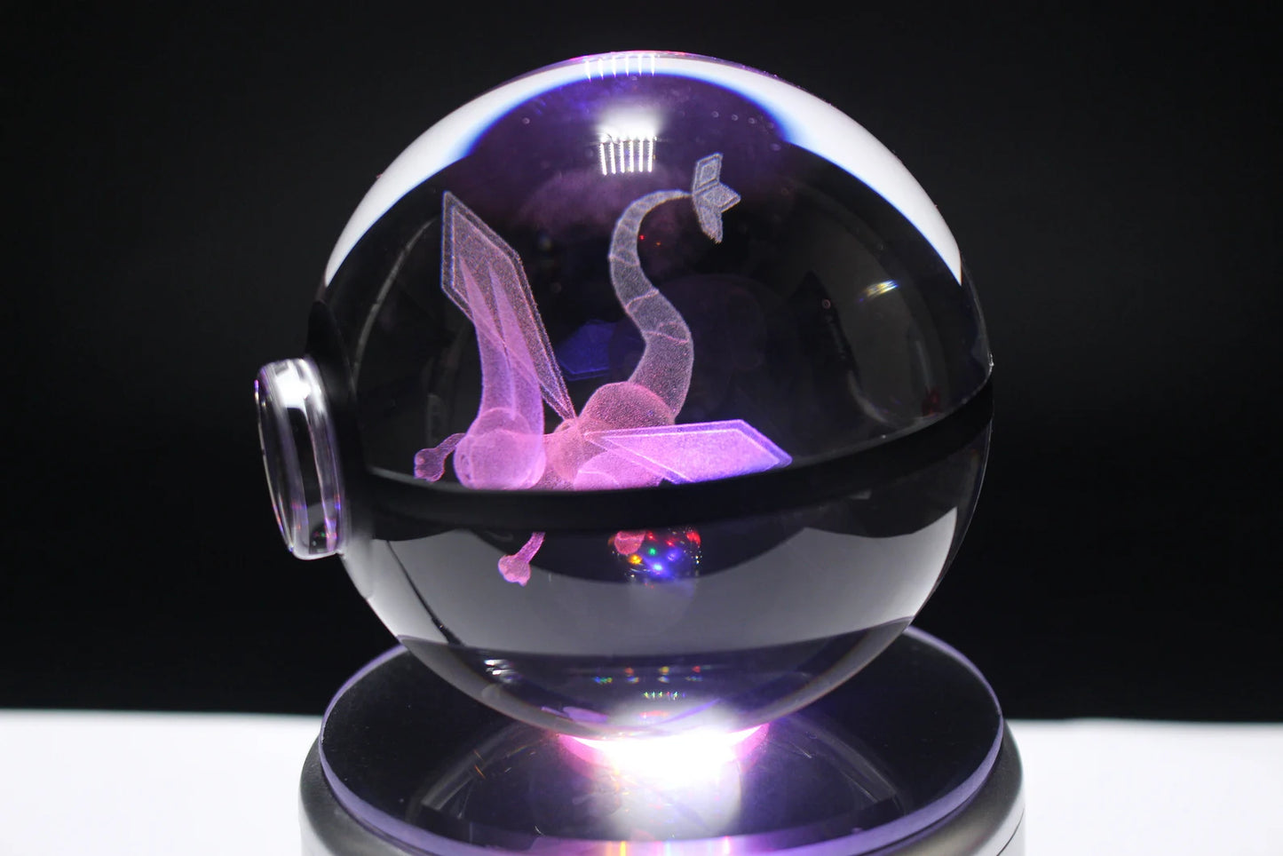 Flygon Large Crystal Pokeball 3D Laser Engraving