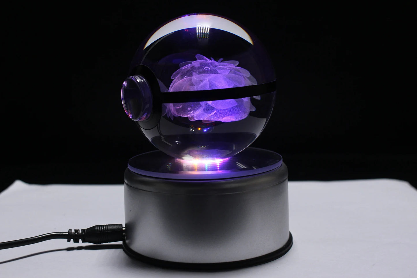 Shaymin Large Crystal Pokeball 3D Laser Engraving
