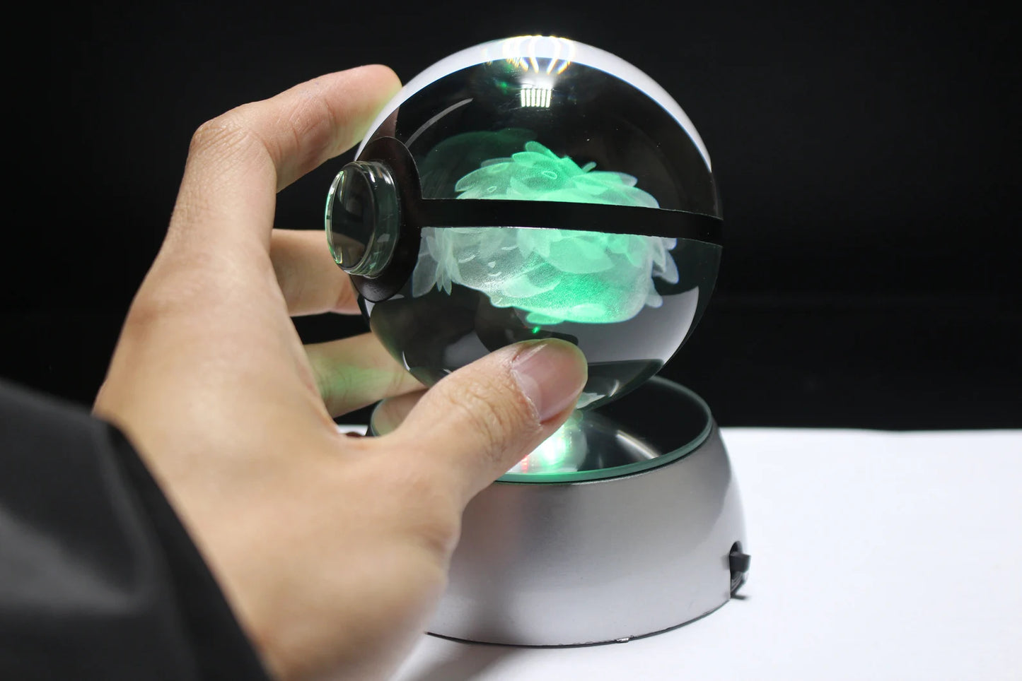 Shaymin Large Crystal Pokeball 3D Laser Engraving