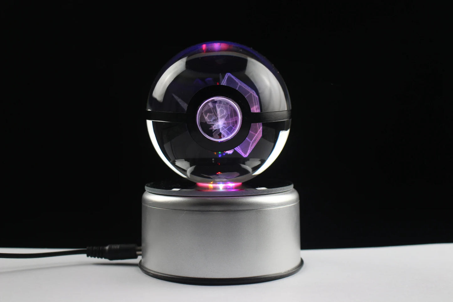 Mega Sableye Large Crystal Pokeball 3D Laser Engraving