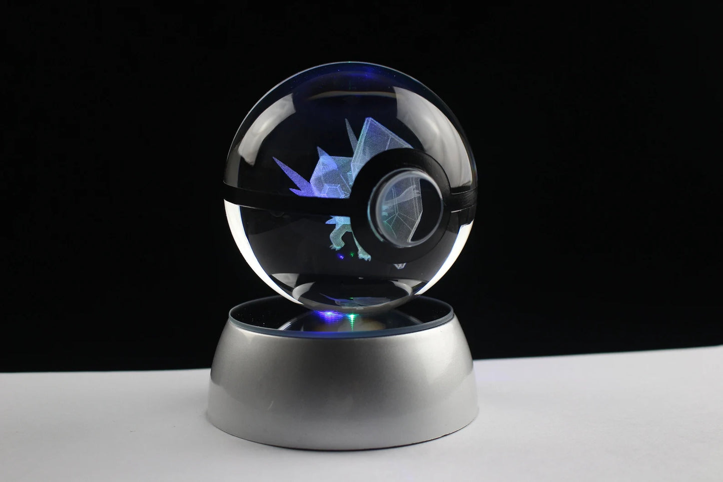 Mega Sableye Large Crystal Pokeball 3D Laser Engraving
