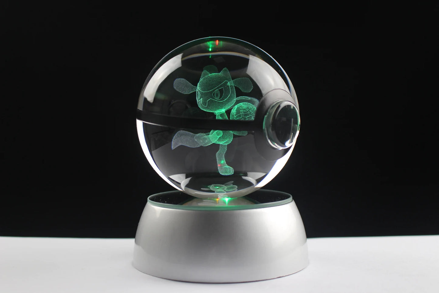 Riolu Large Crystal Pokeball 3D Laser Engraving
