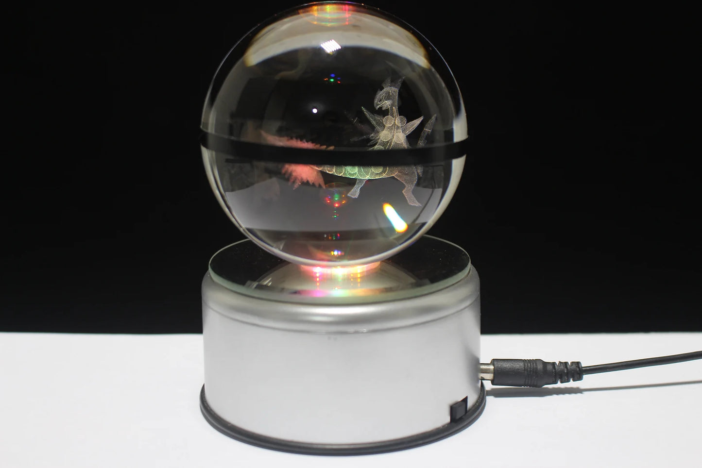 Mega Sceptile Large Crystal Pokeball 3D Laser Engraving