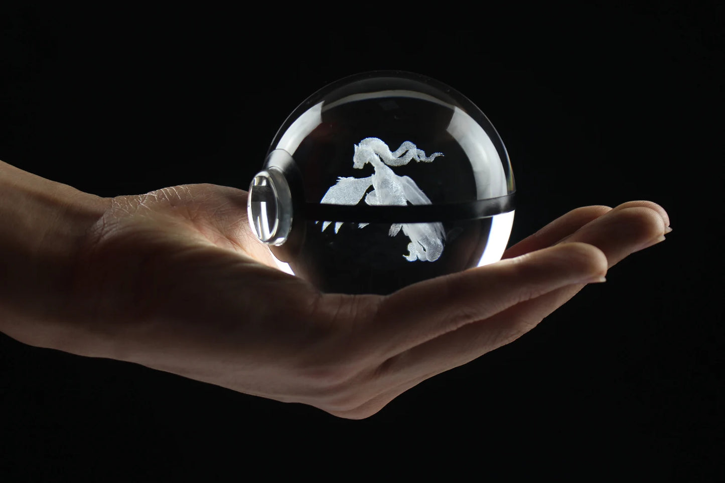 Reshiram Large Crystal Pokeball 3D Laser Engraving