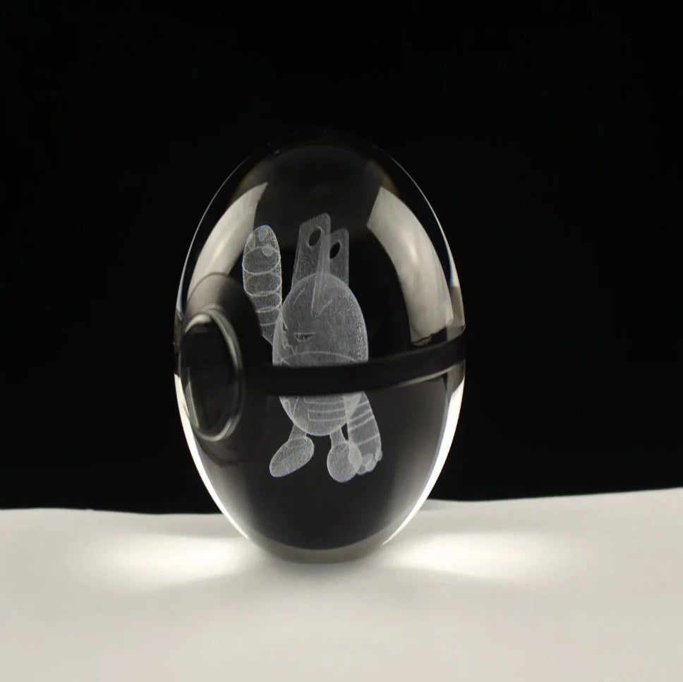 Elekid Large Crystal Pokeball 3D Laser Engraving
