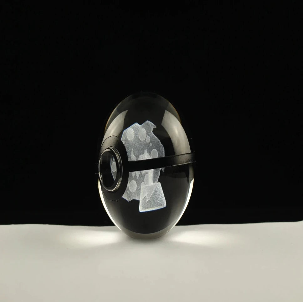 Spiritomb Large Crystal Pokeball 3D Laser Engraving