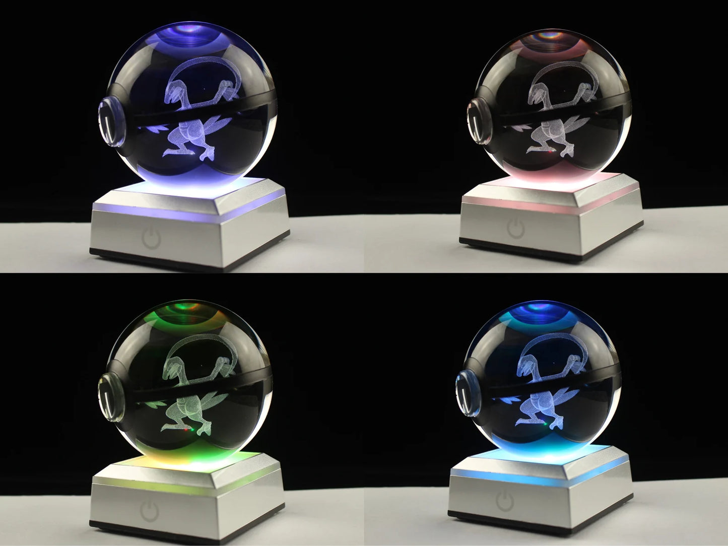 Grovyle Large Crystal Pokeball 3D Laser Engraving