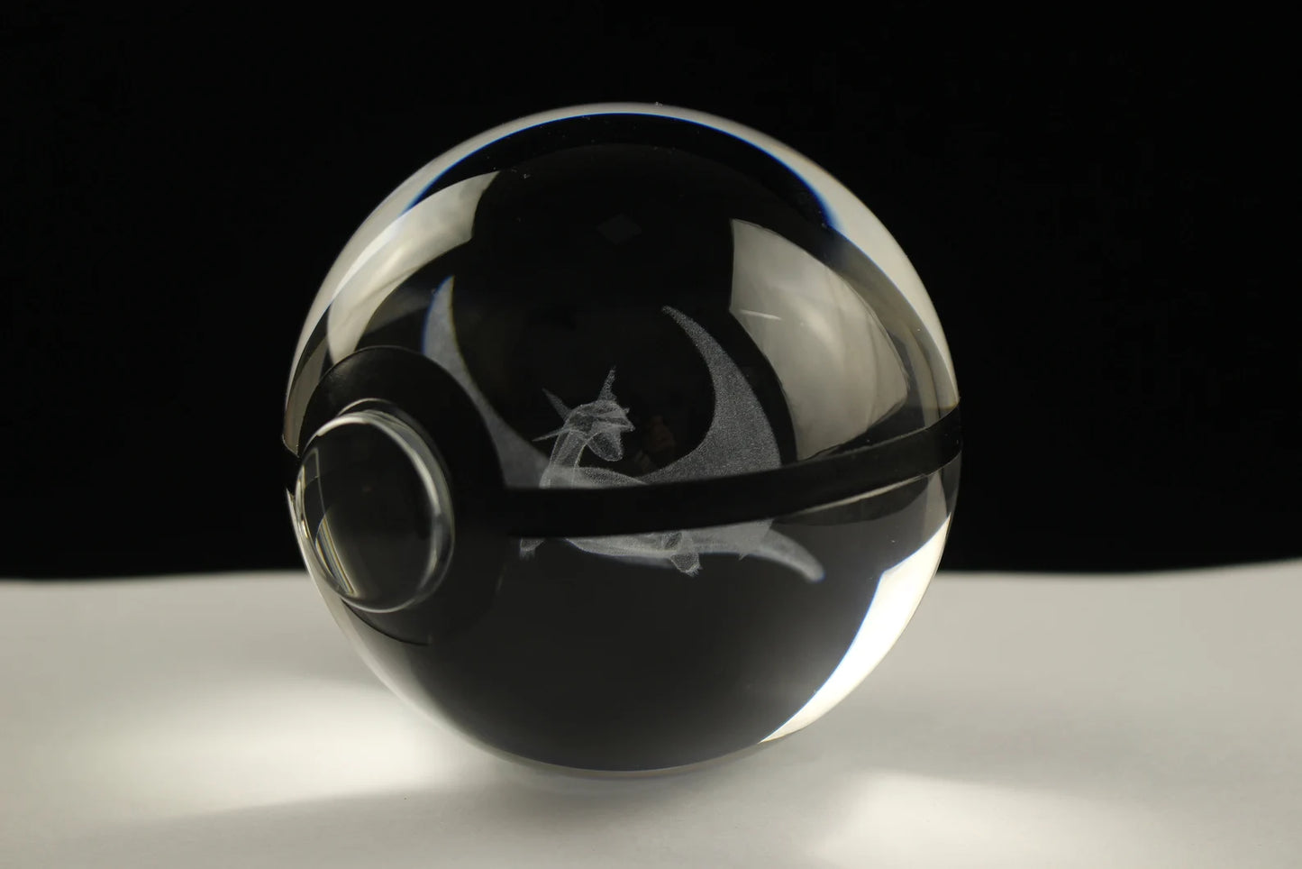 Mega Salamence Large Crystal Pokeball 3D Laser Engraving
