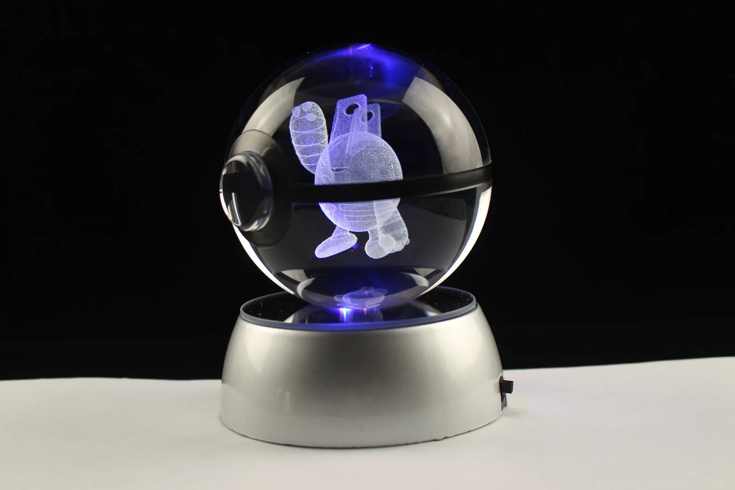Elekid Large Crystal Pokeball 3D Laser Engraving