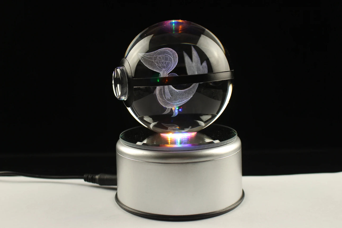 Snivy Large Crystal Pokeball 3D Laser Engraving