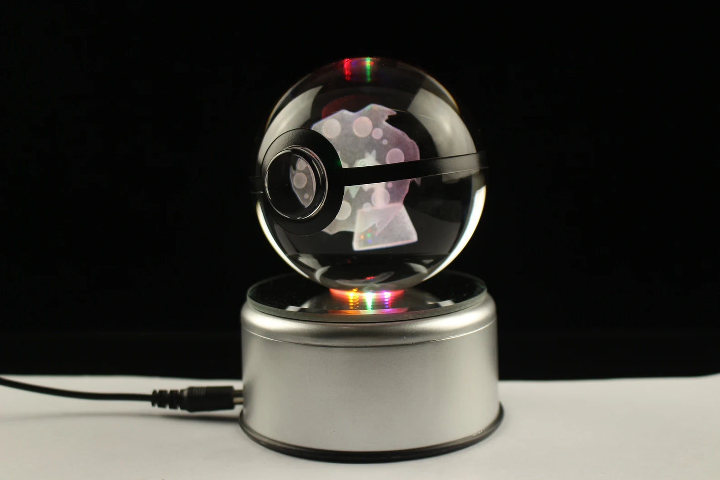 Spiritomb Large Crystal Pokeball 3D Laser Engraving