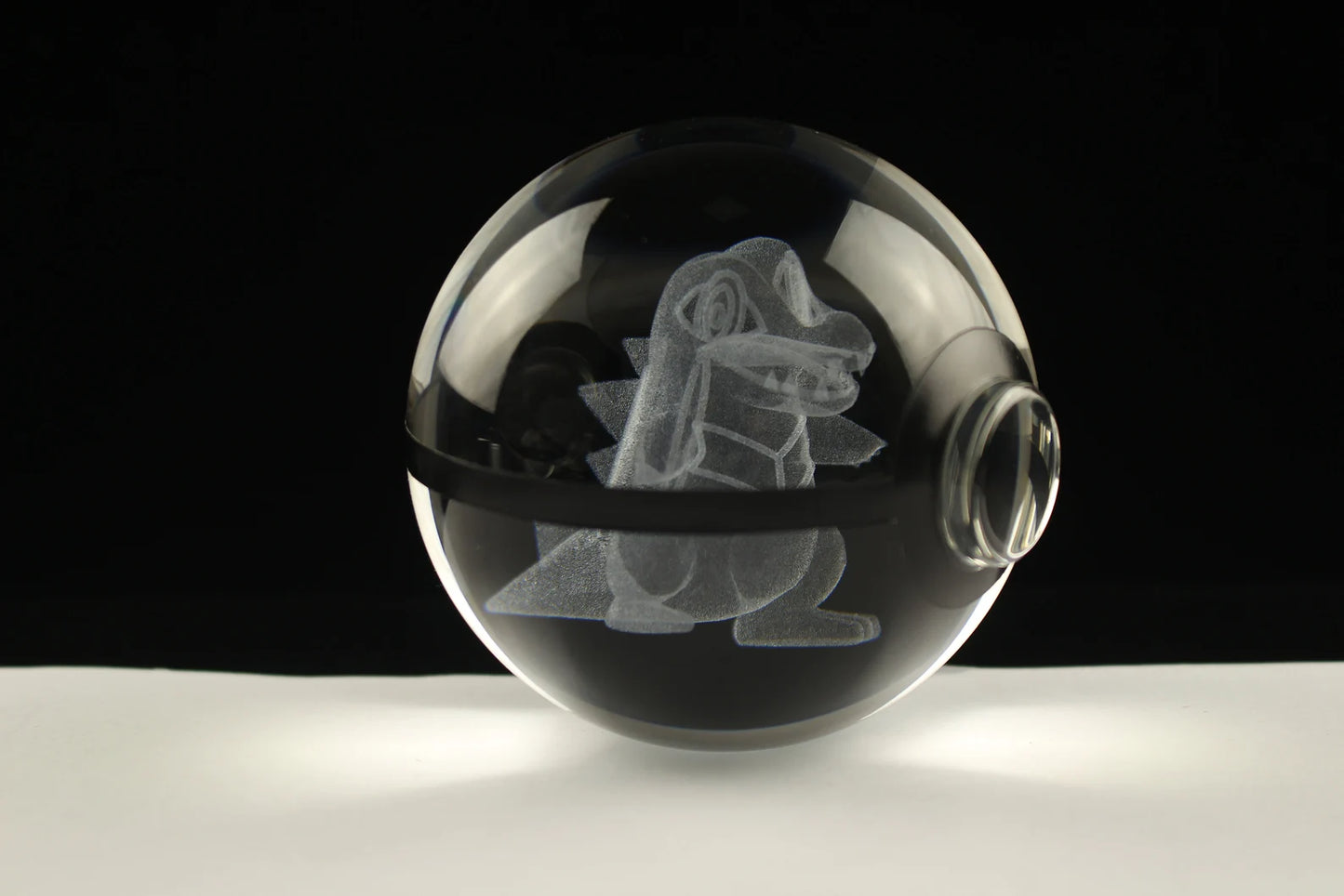 Totodile Large Crystal Pokeball 3D Laser Engraving