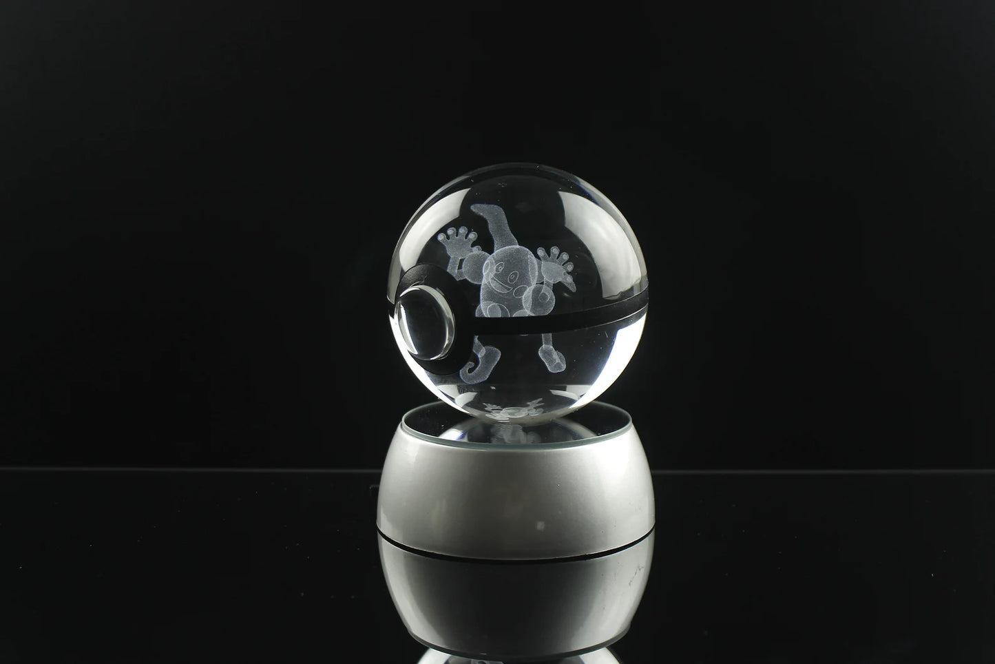 Mr. Mime Large Crystal Pokeball 3D Laser Engraving
