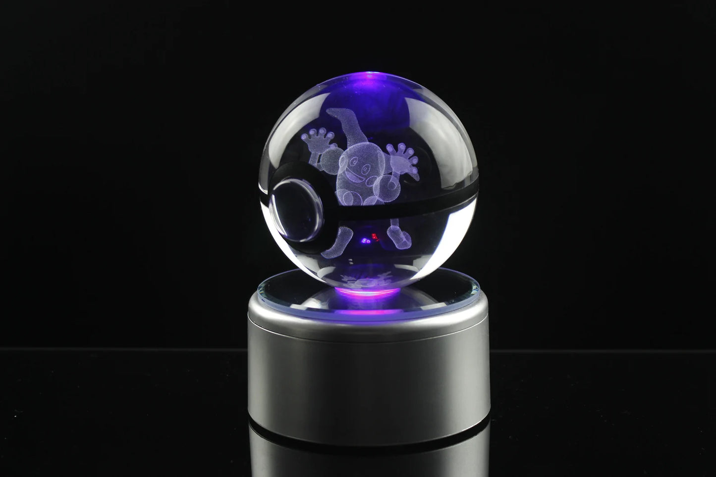 Mr. Mime Large Crystal Pokeball 3D Laser Engraving