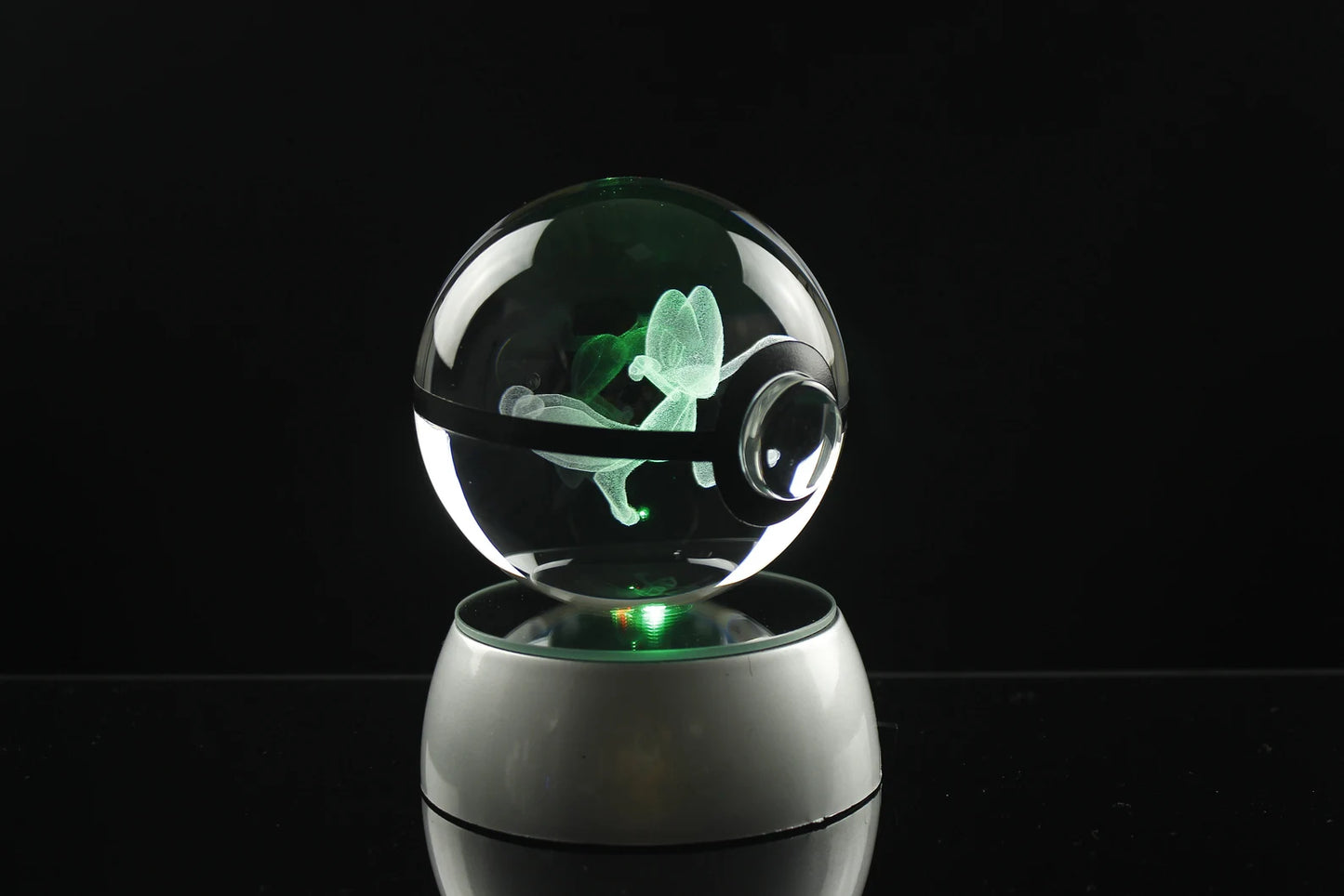 Treecko Large Crystal Pokeball 3D Laser Engraving